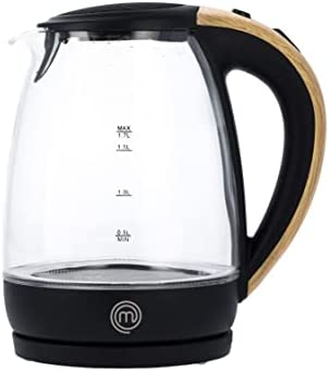 MasterChef Bouilloire Electrique Transparente Cristal, avec Filtre Anti Calcaire, 1,7L, à Thé, Café et plus, avec Illumination LED & Système de Pprotection Contre l'ébullition à Sec Fiche Technique et Prix au Maroc