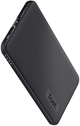 Trust Mobile Primo Batterie Externe Rapide 5000mAh, Power Bank Ultra Mince USB-C 3A, 2 Entrées, Chargeur iPhone, iPad, Apple, Samsung, Xiaomi, Huawei, Airpods, Téléphone Portable, Tablette Noir Fiche Technique et Prix au Maroc