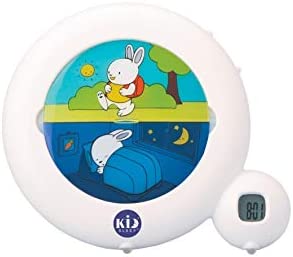 Réveil Enfant Educatif - Jour/Nuit - Lumineux - 2 Programmes : Matin ou Sieste - Option Veilleuse - Mixte : Fille et Garcon - Classic - Blanc - Pabobo x Kid Sleep Fiche Technique et Prix au Maroc