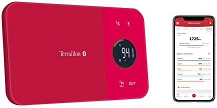 Terraillon 14414 Balance de Cuisine Connectée, Apports Énergétiques, Tare, Conversions Liquides, Minuteur, Bluetooth, 5 kg, NutriTab, Rouge Cranberry Fiche Technique et Prix au Maroc