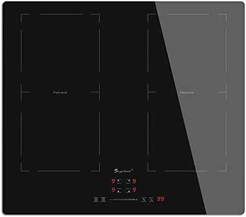 Plaque à Induction 4 feux encastrable, Plaque de Cuisson à Induction 60 cm, zones flexibles pour BBQ avec Protection contre l'arrêt automatique, Minuterie, Sécurité enfants, Noir brillant,7200W Fiche Technique et Prix au Maroc