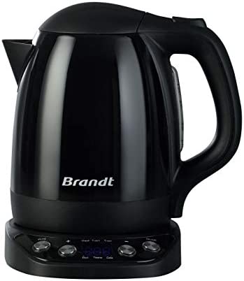 Brandt-BO1200EN-Bouilloire électrique avec écran digital – Capacité 1,2L - 6 programmes préenregistrés pour des boissons idéales - Système de chauffe très précis - ébullition jusqu’à 100  °C – Noire Fiche Technique et Prix au Maroc