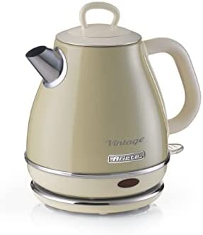 Ariete Vintage 2868 Bouilloire Électrique en Acier Inoxydable pour Infusions, Thés et Tisanes, Système de Mise Hors Tension Automatique, Poignée Ergonomique, 1 Litre, 1600 W, Beige Fiche Technique et Prix au Maroc