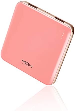 MOXNICE Batterie Externe Power Bank 10000mAh Puissance Mobile, Compact et léger Powerbank avec 2 USB Sortie Indicateurs LED pour Smartphones and Tablets(Rose) Fiche Technique et Prix au Maroc