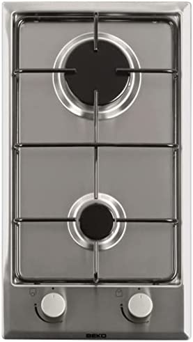 Plaque Gaz 2 feux-Beko HDCG32220FX - Plaque de cuisson Gaz - Dimensions produit (LxP en cm) : 29 / 51 Fiche Technique et Prix au Maroc