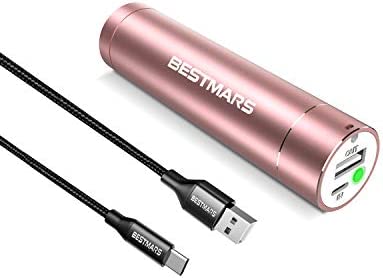 La plus petite batterie externe 5000 mAh, charge rapide 2.4 A, chargeur portable fin avec entrée USB-C, compatible avec iPhone 11, X, XS, Max, XR, 8, 7, Samsung Galaxy, téléphone portable Or rose Fiche Technique et Prix au Maroc