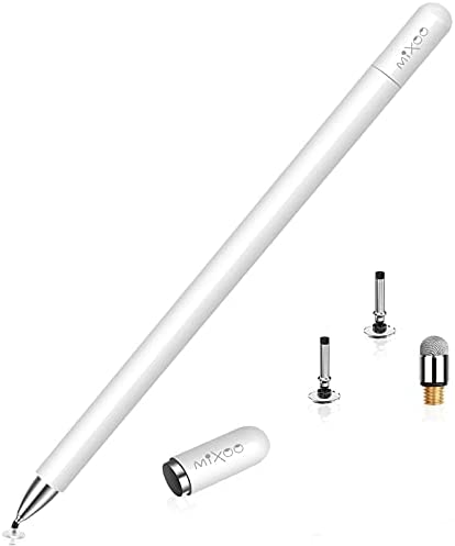 Mixoo Stylets pour écrans tactiles, Stylet pour iPad, Stylet Universel pour Tablette Tactile capacitif avec Capuchon magnétique pour Android iPad Pro/Mini/Air/iPhone/Microsoft - Blanc Fiche Technique et Prix au Maroc