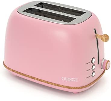 CAPRIZZE Grille Pain Kaito avec Double Fente Extra de 3,8 cm et 13,5 cm de long, 6 Niveaux de Grill, Multifonction, Design Vintage Effet Bois Rose Mat Fiche Technique et Prix au Maroc