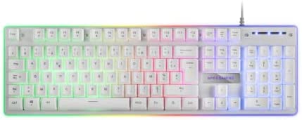 Mars Gaming MK220W Blanc, Clavier Gaming H-Mech, FRGB Rainbow et Halo, Antighosting, Langue Française Fiche Technique et Prix au Maroc