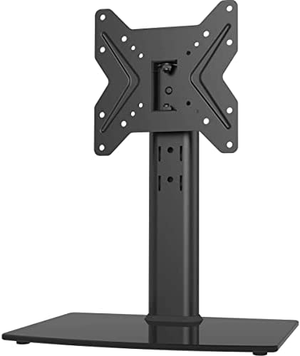 Support TV Universel pivotant/Support de Table pour téléviseurs de 19 à 39 Pouces, pivotant à 90 degrés, réglable en Hauteur sur 4 Niveaux, Base en Verre trempé très résistante Fiche Technique et Prix au Maroc