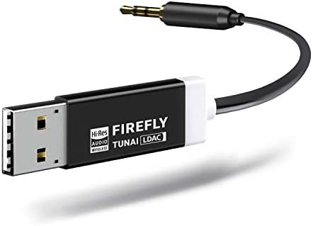 TUNAI Firefly LDAC Bluetooth Adapter : Récepteur Audio sans Fil, Bluetooth 5.0 avec DAC USB, 3.5mm AUX pour Voiture/Home stéréo; Auto on, Pas de Charge nécessaire Fiche Technique et Prix au Maroc