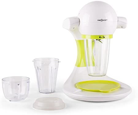 OneConcept Smoooothy - Smoothie Maker, mixeur, 350W de puissance, sûr et utilisation intuitive, nettoyage facile, 3 récipients différents, pieds ventouses anti-dérapants, vert-blanc Fiche Technique et Prix au Maroc