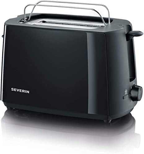 SEVERIN Grille-pain automatique 700 W, Toaster compact jusqu’à 2 tranches, Grille-pain électrique avec réglage du degré de brunissage & support pour réchauffer les viennoiseries, noir, AT 2287 Fiche Technique et Prix au Maroc