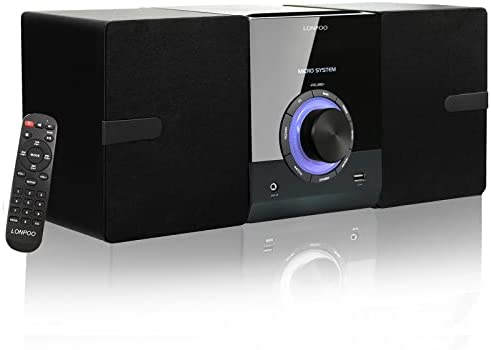 LONPOO Micro Chaine HiFi stéréo compacte - avec Lecteur CD, Bluetooth, Radio FM, USB, AUX-in, Grand écran LED et Bouton, HiFi Système Audio, télécommande Fiche Technique et Prix au Maroc
