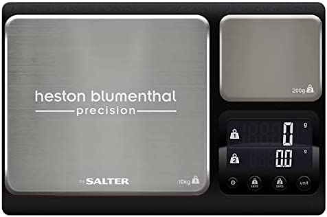 Heston Blumenthal By Salter 1049A HBBKDR Balance Cuisine de Précision à Double Plateforme, Pèse Aliment avec Capacité 10KG et Plate-forme Petite pour Incréments de 0.1g, Mesures Liquides, Noir Fiche Technique et Prix au Maroc