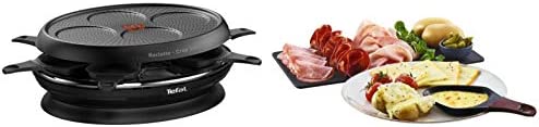 Tefal Store'inn 2en1 Appareil à Raclette Crêp'party, Rangements Intégré,s Revêtement Antiadhésif Powerglide, Compatible Lave-Vaisselle, 8 plaques, 1050 W RE320812 [Exclusif Amazon] Fiche Technique et Prix au Maroc