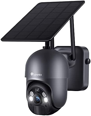 Ctronics Caméra Surveillance Solaire WiFi Extérieure avec Panneau Solaire Caméra IP sans Fil sur Batterie 10.000mAh Détection PIR Vision Nocturne Colorée Audio Bidirectionnel IP66 Fiche Technique et Prix au Maroc