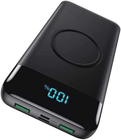 AXNEB【Capacité Réelle élevée 30800mAh】 Batterie Externe sans Fil Power Bank Induction Chargeur Portable Wireless avec 3 Ports USB Sortie et 2 Entrées Charger Les pour iPhone Samsung et Autres Fiche Technique et Prix au Maroc