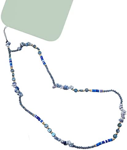 LEDSHLIU Longe de téléphone portable,long cou anti-perte de téléphone portable pendentif chaîne 1 pièce cristal bleu accessoires de décoration de téléphone portable dragonne bracelet porte-clés longe Fiche Technique et Prix au Maroc