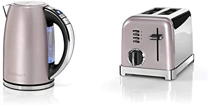 Cuisinart CPK17PIE Bouilloire réglable 1,7L, variable 85-100°C, rose vintage & CPT160PIE Toaster 2 tranches, rose vintage Fiche Technique et Prix au Maroc