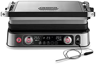 De'Longhi CGH1112DP MultiGrill 1100, Grille électrique avec application dédiquée, Contrôle Électronique avec 2 thermoétats indépendants, Plaques Lave-vaisselle, Thermosonde intégrée 2200 W, argent Fiche Technique et Prix au Maroc