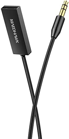 Maedhawk Récepteur Bluetooth 5.0, Adaptateur Aux Bluetooth pour Voiture Prise Aux 3,5 mm avec Microphone Intégré, Ligne 60CM Adaptateur Audio sans Fil USB Casque Stéréo Haut-Parleur Mains Libres Fiche Technique et Prix au Maroc