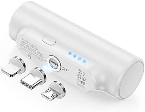 Kuulaa 3 en 1 magnétique Power Bank Compact Externe 3000 mAh Mini Batterie Portable Chargeur avec 3 Prises Compatible avec iPhone 12 Pro Max, Samsung Galaxy S10 S9 S8, Huawei (3000 mAh, White) Fiche Technique et Prix au Maroc