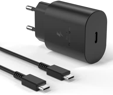 Chargeur Rapide pour Samsung USB C 25W Charge, Compatible avec Samsung Galaxy S22, S21 Ultra, S21 Fe, S20, S10, S9, A13, A33, A52, A53 5G Super Cable Secteur Câble Fast Chargers Rapid Prise Adaptateur Fiche Technique et Prix au Maroc