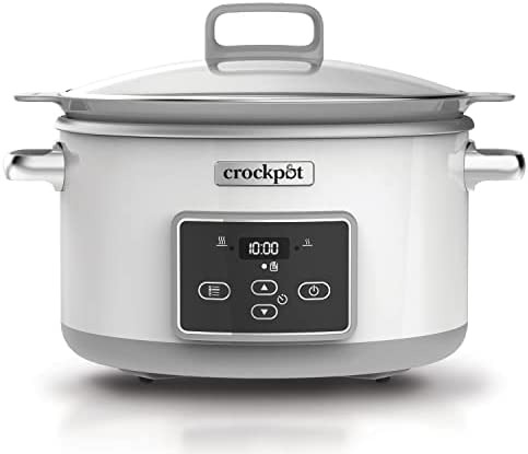 Crockpot Mijoteuse Sauteuse électrique programmable | Avec revêtement antiadhésif DuraCeramic et minuterie numérique | 5L (5-6 personnes) | Blanche [CSC026X] Fiche Technique et Prix au Maroc