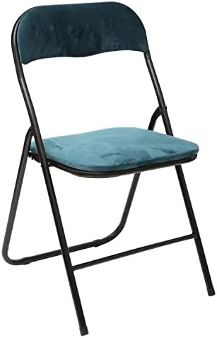 Chaise Pliante Effet Velours - Bleu Fiche Technique et Prix au Maroc