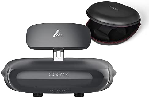 GOOVIS Lite Casque de cinéma Personnel 3D avec écran OLED 1080p - Lunettes intégrées réglables pour hyperopie et myopie - Compatible avec PC, Smartphone, décodeur avec étui de Transport Portable Fiche Technique et Prix au Maroc