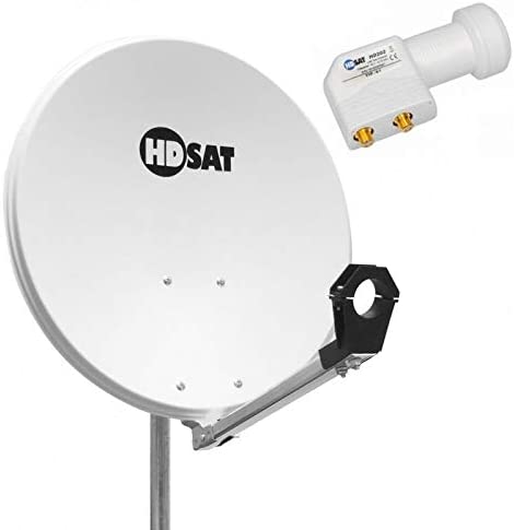 HDSAT Pack Parabole Satellite Acier 65cm + LNB Twin HD 4K 0,1dB idéal Astra Eutelsat Fiche Technique et Prix au Maroc