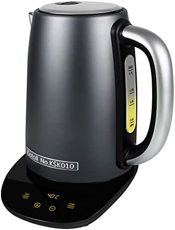 Gotoll Bouilloire Électrique en Acier Inoxyable 1,7L avec Thermostat Réglable 40-100°C,Fonction de Maintien au Chaud,Arrêt Automatique et Protection Contre L'ébullition à sec,sans BPA,2200W Fiche Technique et Prix au Maroc