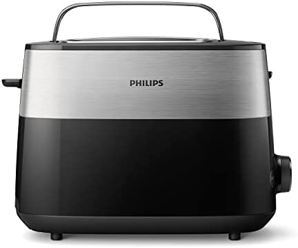 Philips Grille-pain - 2 Fentes, 8 Réglages, Réchauffe-Viennoiseries, Décongélation, Arrêt Automatique, Noir/Argent (HD2516/90) Fiche Technique et Prix au Maroc