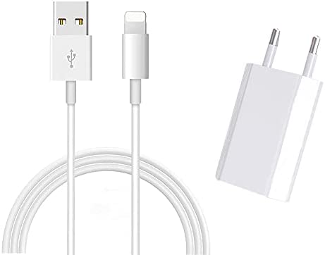 LIANSUM Chargeur Secteur Compatible pour i Phone, Chargeur Adaptateur USB Universel Mural Chargeur pour i Phone 5S 6 6s SE 6S 7 8 11 12 Mini 13 X XS Max XR Plus Pro, i Pad Air Chargeur USB with Câble Fiche Technique et Prix au Maroc