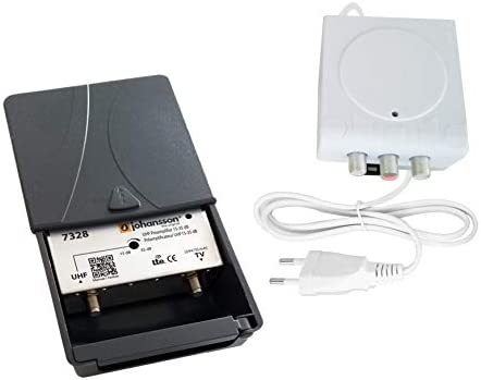 Kit Préamplificateur d'Antenne TV Johansson pour TNT Et TNT HD avec Filtre 4G/LTE Actif Et avec Alimentation. Kit Pré-Amplificateur UHF 15 à 35 DB + Alimentation Johansson Fiche Technique et Prix au Maroc