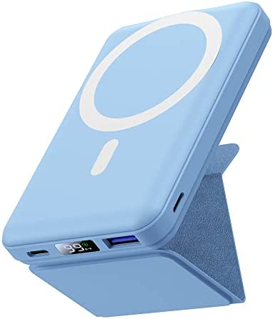 Yiisonger Batterie Externe Magnétique, Compatible avec MagSafe, 10000mAh sans Fil Power Bank Charge Rapide PD 22.5W avec Support Pliable, Affichage LED, Compatible iPhone 14/13/12/Mini/Pro/Pro Max Fiche Technique et Prix au Maroc