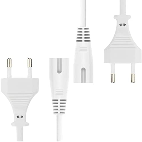 DTK Cable d'alimentation Euro,2 Meters,CEE 7/16 Schuko vers IEC C7 Figure 8,2 Pin Broches AC Power Cable pour magn¨¦tophones,radios,d'alimentation pour Ordinateurs Portables,Blanc,2 Cordons Fiche Technique et Prix au Maroc