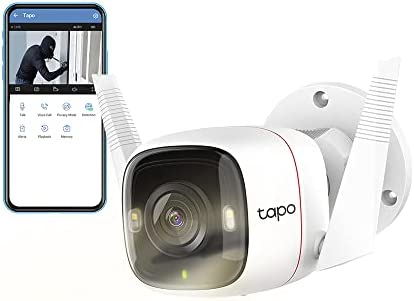 Tapo Caméra Surveillance WiFi extérieur TAPO C320WS, QHD 4MP(2K+), Vision nocturne en couleur, étanche IP66, Détection de personne et alarme sonore, Compatible avec Alexa et Google Assistant Fiche Technique et Prix au Maroc