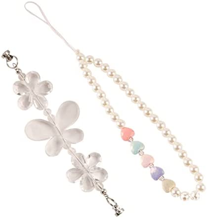 LEEQBCR 2 pcs Charme de téléphone perlé, Charme de téléphone fait à la main avec des pierres précieuses naturelles Longe de téléphone de mode pour femmes Dragonne pour téléphone portable Fiche Technique et Prix au Maroc