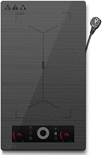 Plaque à induction avec zones flexibles, AMZCHEF plaque de cuisson électrique avec 9 niveaux de puissance, chauffage intermittent, panneau au design tendance, sécurité enfant et minuterie, 3300W Fiche Technique et Prix au Maroc