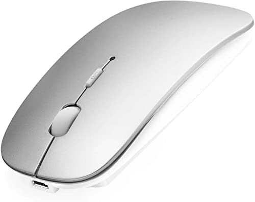 Souris Bluetooth Rechargeable pour Laptop Tablette Macbook/iPad/iPhone( iOS13.1.2 ou Supérieur) Silencieuse Ultra Mince Souris 3 DPI Réglable 800/1200/1600 Portable pour Windows/Linux /Android Argent Fiche Technique et Prix au Maroc