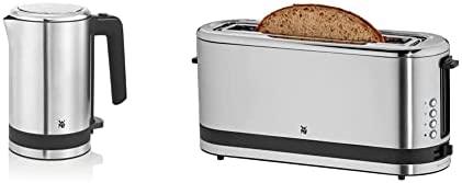 WMF KITCHENminis Grille Pain 1 Fente Extra Longue 7 Niveaux de Brunissage Réchauffe Viennoiserie & KITCHENminis Bouilloire Electrique Ultracompacte 0,8L Sans fil Design élégant Inox Cromargan Fiche Technique et Prix au Maroc