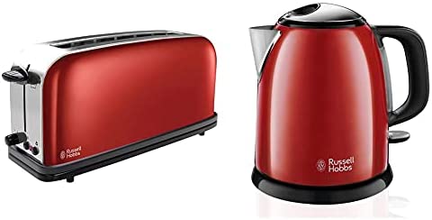 Russell Hobbs Set Petit Déjeuner Bouilloire et Grille Pain Toaster Baguette Colours Plus Rouge - 24992-70 et 21391-56 Fiche Technique et Prix au Maroc