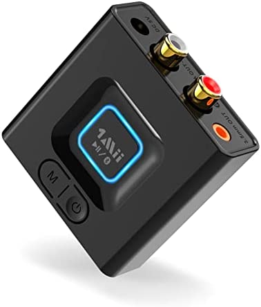 1Mii Mini Récepteur Audio sans Fil, Adaptateur Bluetooth 5.0 pour Système Stéréo Domestique, avec Faible Latence Extra Bass, 3,5mm et RCA, 12hrs Playtime Fiche Technique et Prix au Maroc