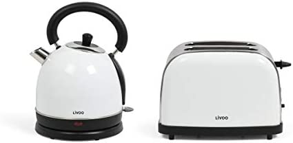 LIVOO Feel good moments - Set petit déjeuner vintage DOD136W Blanc Fiche Technique et Prix au Maroc