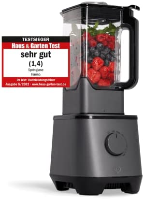 SPRINGLANE Hanno Mixeur Blender Haute Performance - 2 000 W, 32 000 tr/min - Mixeur Soupe avec Bol en Cristal Tritan de 2,5 L - Blender Smoothie sans BPA + Livret de Recettes Gratuit Fiche Technique et Prix au Maroc