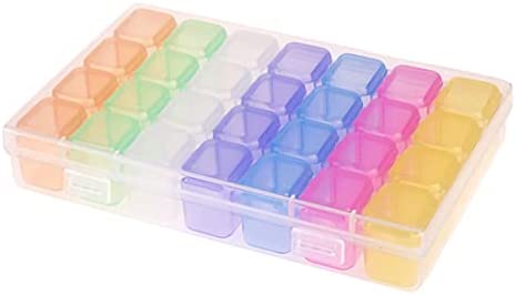 1pack 28 Grids Boîte à Broderie en Diamant Boîtes de Rangement en Plastique Accessoires d'art Nail Accessoires ORGANISANT Box Rapport DE RAPPET pour Les Petits INDÉRES (Rose) Fiche Technique et Prix au Maroc