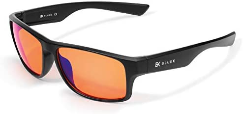 BlueX - Gaming - Lunettes pour jeux vidéo anti-lumière bleue - Lunettes reposantes pour ordinateurs, jeux et télévision - Antireflet - Réduction de la lumière bleue avec filtre 50-90-100% Fiche Technique et Prix au Maroc