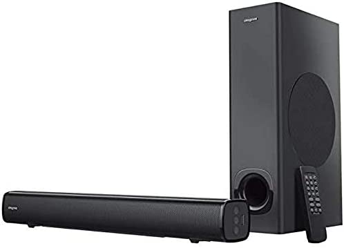 Creative Stage 2.1 Barre de son avec caisson de basses pour TV, ordinateur et écrans ultra larges, Bluetooth / Entrée optique / TV ARC / Entrée AUX, télécommande et kit de montage mural Fiche Technique et Prix au Maroc